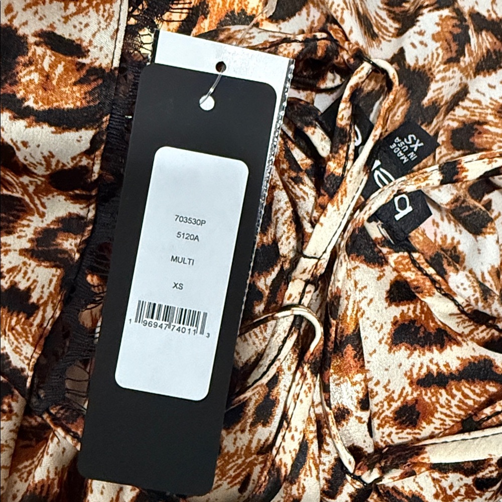 Bebe Animal Print Lace Trim Slipdress - Picture 5 of 5